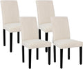 VECELO Upholstered Dining Chairs Set of 4, Modern Fabric and High Back & Solid by VECELO