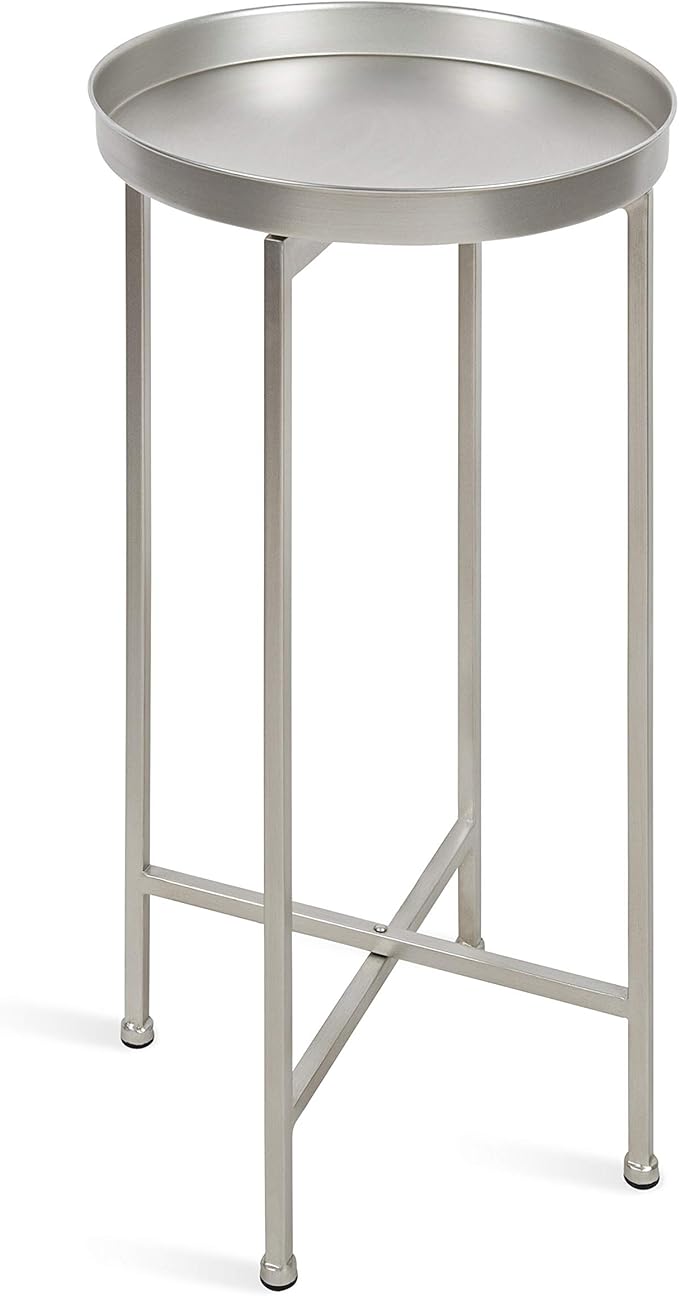 Kate and Laurel Celia Round Metal Foldable Accent Table by KateandLaurel