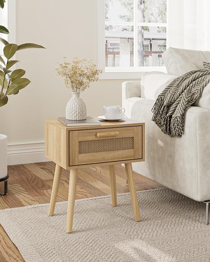 Rattan Nightstand, Small Night Stand, Side Table - Image 6
