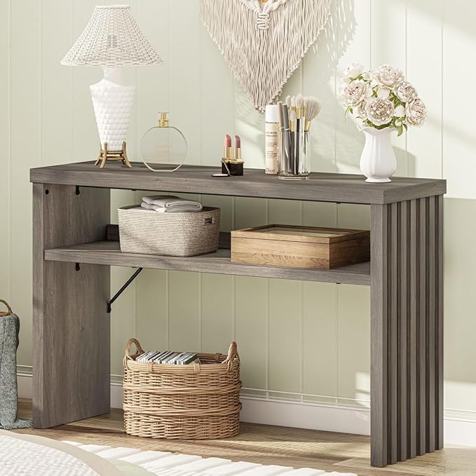 BON AUGURE Sofa Console Table, Wood Entryway Table, Modern Narrow Hallway Tables - Image 8