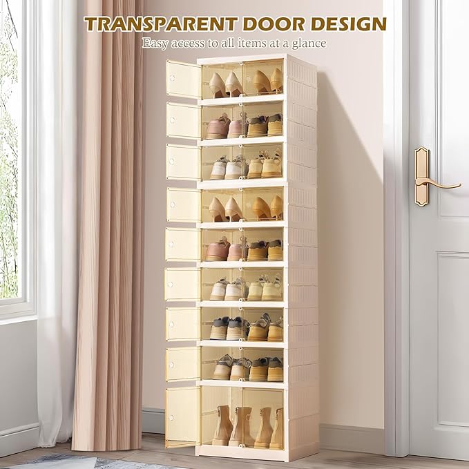 ELPHECO 9 Tier 18 Pairs Shoe Rack Organizer Foldable Sneaker Cabinet Bins - Image 4