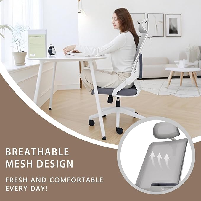 Ergonomic Swivel Task Chair High Back Home Desk Chair Computer Office Chair - Image 5