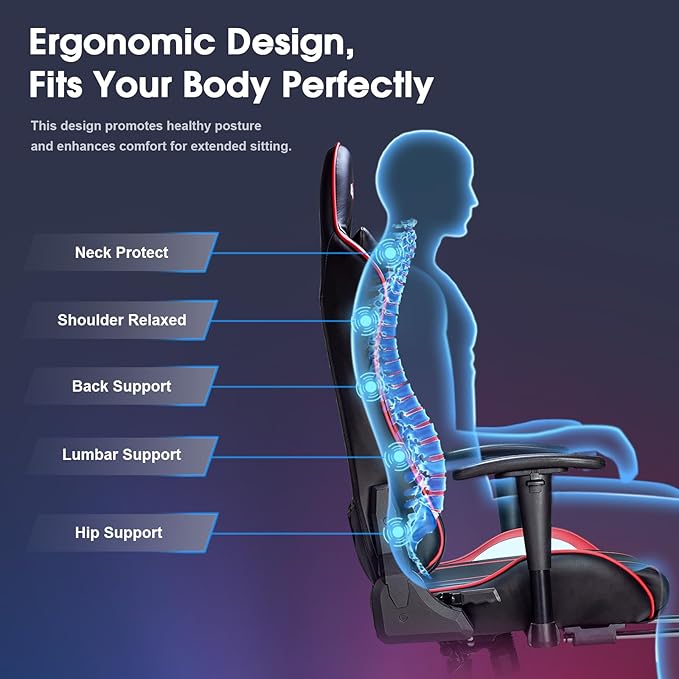 Massage Gaming Chair 7-Point, Office Chair - Image 2