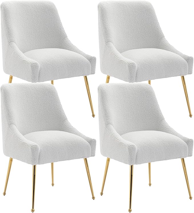 Dining Chairs Medieval Modern Restaurant Chairs, Soft Cushions, Teddy Velvet by RESTWORLD
