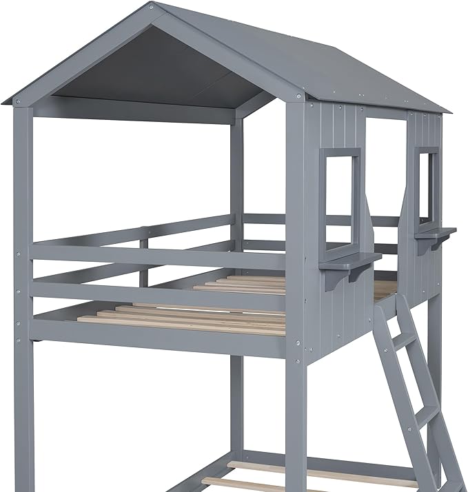 Ball & Cast Twin Over Twin Size Playhouse Bunk Bed - Image 7