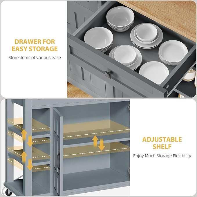 DWVO Rolling Kitchen Island - Image 7