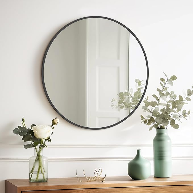 HOMECOOKIN Round Wall Mirror 20" Black Circle Mirror - Image 4
