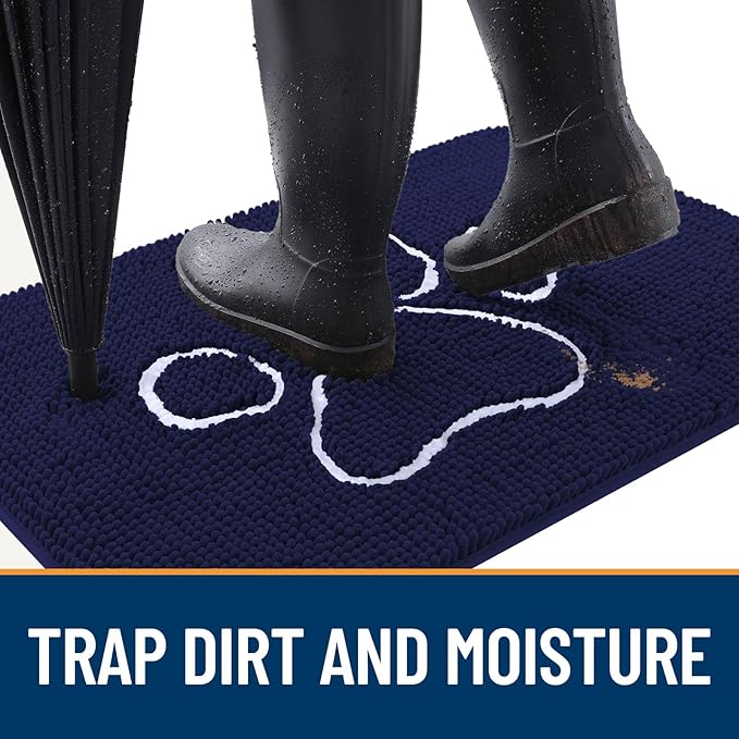 OLANLY Door Mat for Muddy Dog Paws 70x46, Ultra Absorbent Chenille Mud Doormat - Image 2