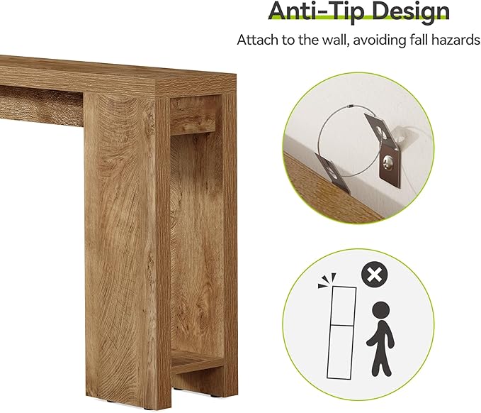 Little Tree 70.9-Inch Long Console Table, Narrow Sofa Table Behind The Couch - Image 8