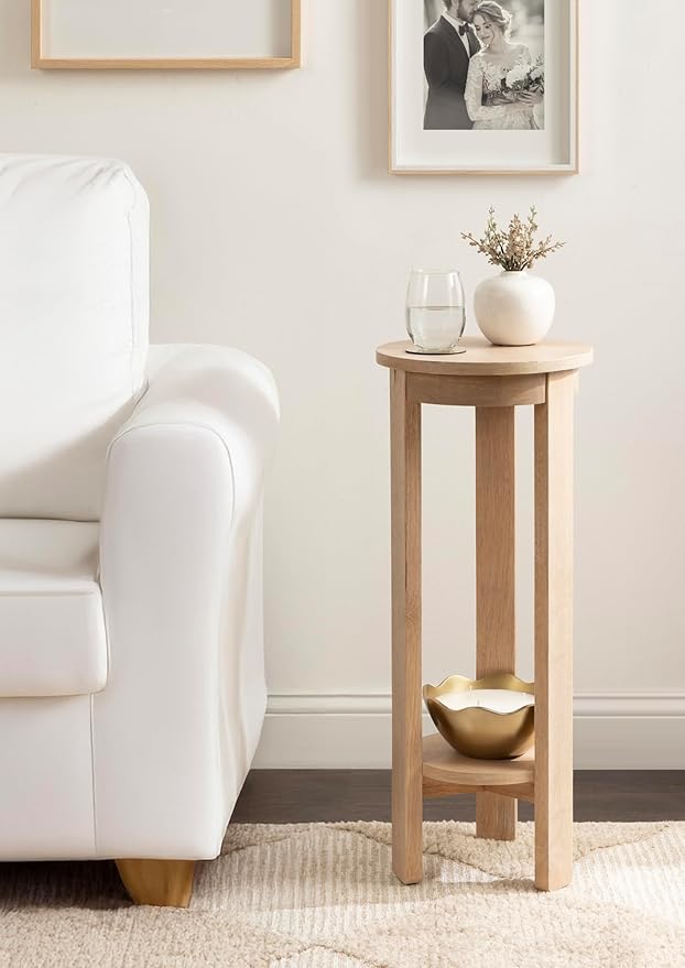 Kate and Laurel Foxford Modern Tiered Round Drink Table, Light Natural - Image 2