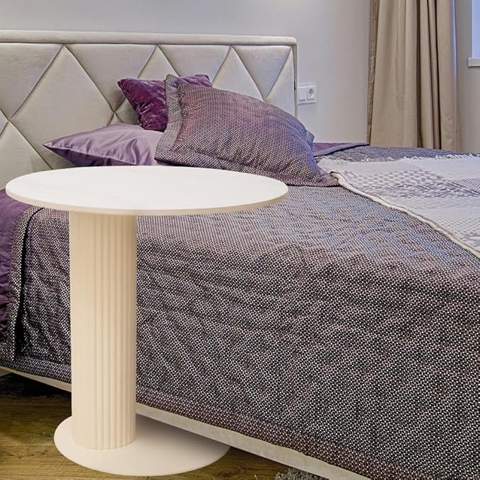 Side Table with Marble Top Metal Roman Colum End Table Modern Sofa Side End - Image 6