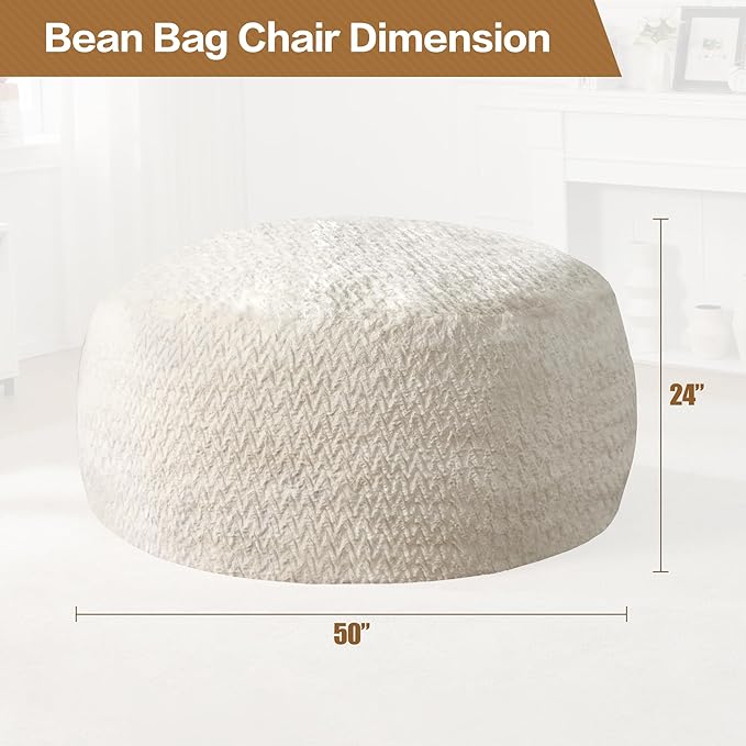 Hobestluk 5ft Bean Bag Chairs for Adults Large Beanbag Chair - Image 2
