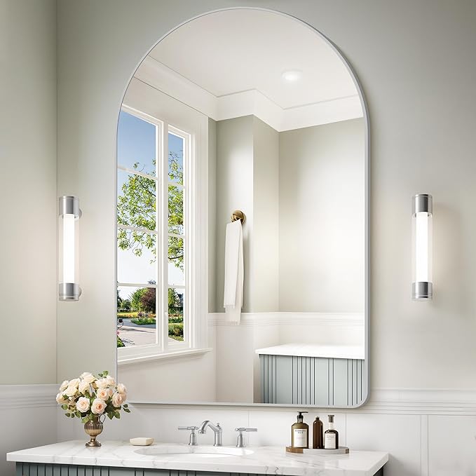 Arched Bathroom Mirror, Wall Mounted Mirror, Living Room, Hanging or Leaning - Image 2