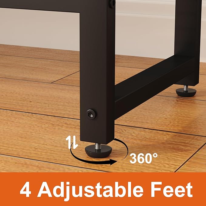 HOMEFORT Shoe Bench, Modern Industrial Shoe Storage Bench, Entryway Bench - Image 7