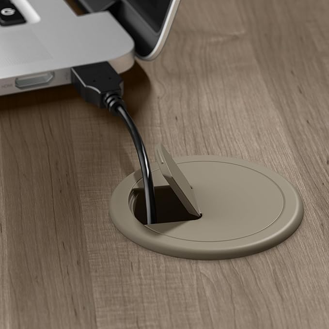 Bush Furniture Cabot L Shaped Computer Desk in Ash Gray | Corner Table - Image 7