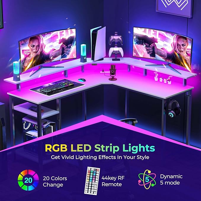 Rolanstar L Shaped Gaming Desk - Image 4