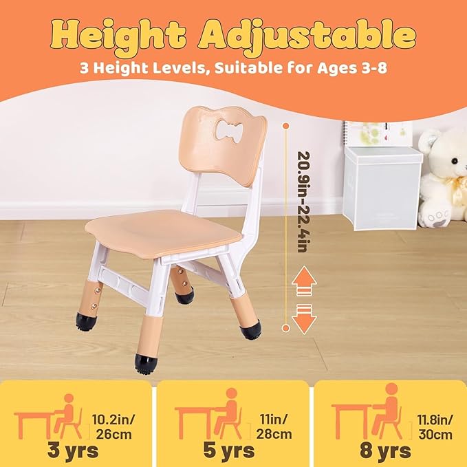 FUNLIO Adjustable Kids Chair, 3 Level Height Adjustable Toddler Chair - Image 4