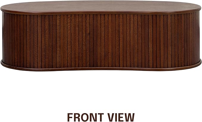 NTC Ripple Coffee Table, Modern Oval Wooden Center Table - Image 3