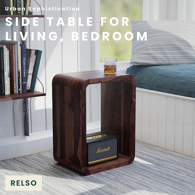 Relso Aurora End Table Solid Sheesham Wood Nightstand - Image 5