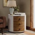 COSIEST 3 Drawer Chest of Drawers, 20 inch MDF Round Storage Cabinet, Retro by COSIEST