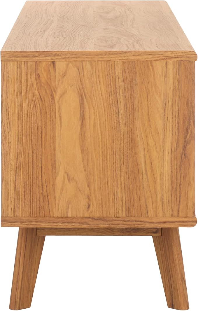 SAFAVIEH ESMA TV Stand for up to 65" Flatscreen – Oak Brown, Sliding Doors - Image 5