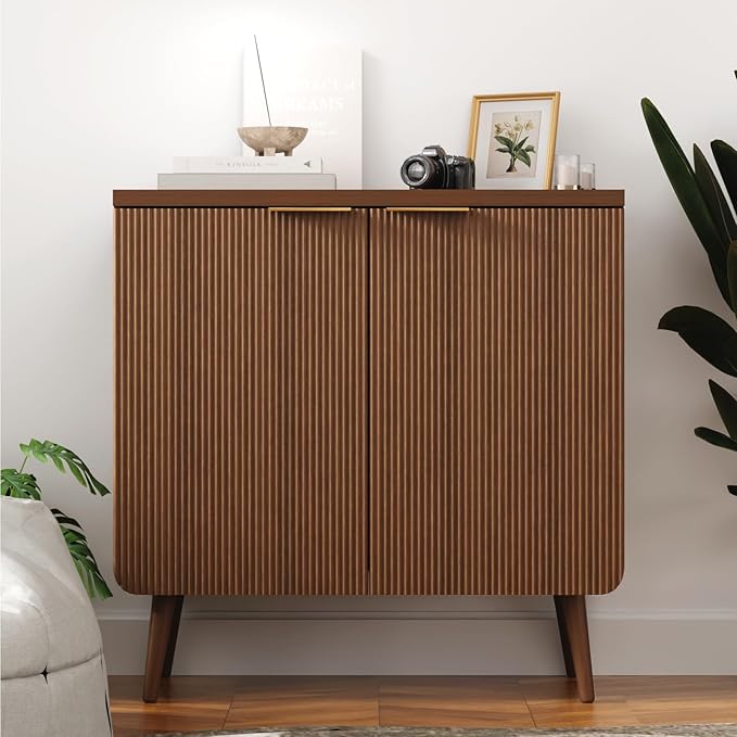 Fluted Buffet Cabinet – Modern Wood Sideboard by FONTOI
