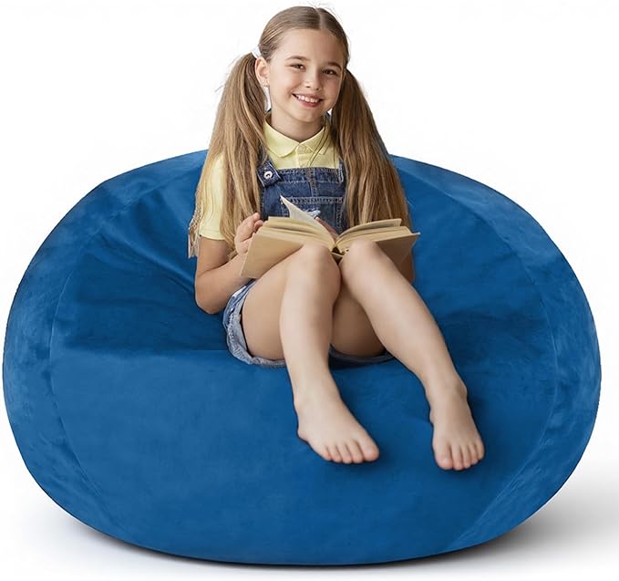 2FT Bean Bag Chair with Ultra Soft Velvet Cover Bean Bag Sofa with Memory Foam by Unknown