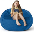 2FT Bean Bag Chair with Ultra Soft Velvet Cover Bean Bag Sofa with Memory Foam by Unknown