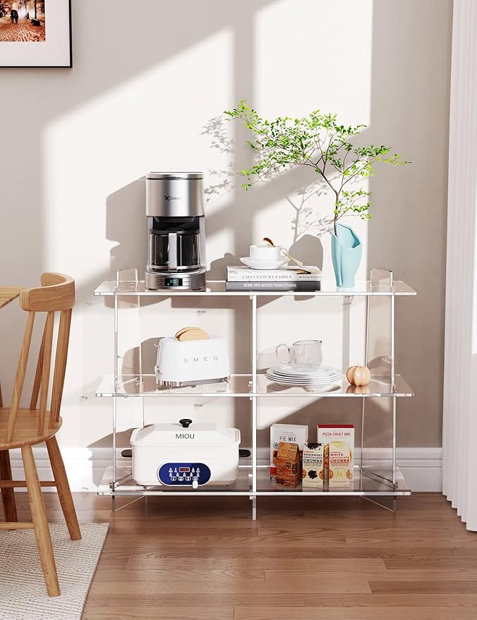 Acrylic Bookshelf, Small 3 Tier Open Bookcase - Image 6