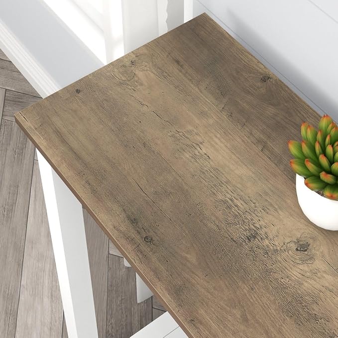 FOLUBAN Farmhouse Sofa Table, Rustic Vintage Console Table - Image 4