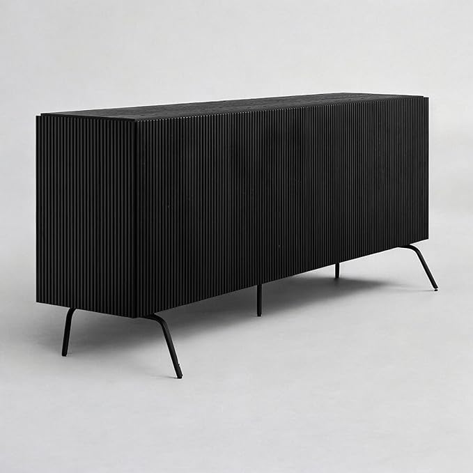 NTC Veil Modern Sideboard with 4 Doors, Buffet Cabinet with Vertical Groove by NTC