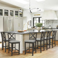 Upholstered Counter Height Bar Stools Set of 6, Modern Kitchen Island Barstools by COLAMYINC
