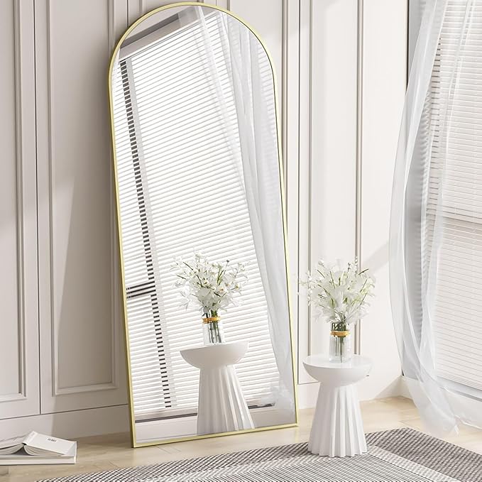 Koonmi 30"x71" Arched Full Length Mirror, Standing Hanging or Leaning - Image 7