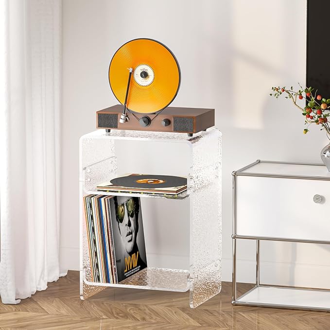 Clear Acrylic 3-Tier End Table/Nightstand – Sleek Bedside Storage - Image 5