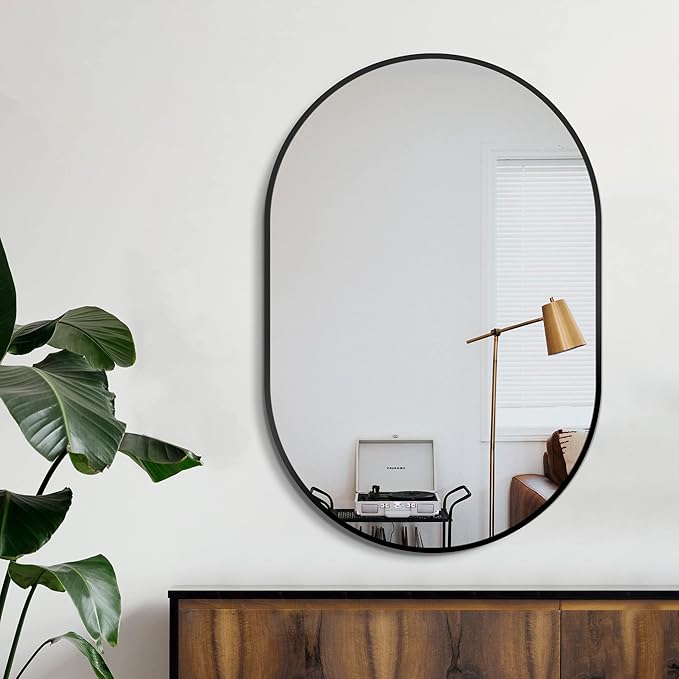 Bathroom Mirror for Wall, Metal Framed Vanity Mirror - Image 2