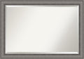 Amanti Art Grey Wall Mirror 29x41 Burnished Concrete Rectangle Bathroom Mirror by AmantiArt