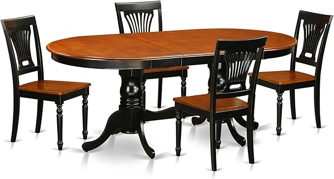 East West Furniture PLAI5-BLK-W 5 Piece Dinette Set by EastWestFurniture