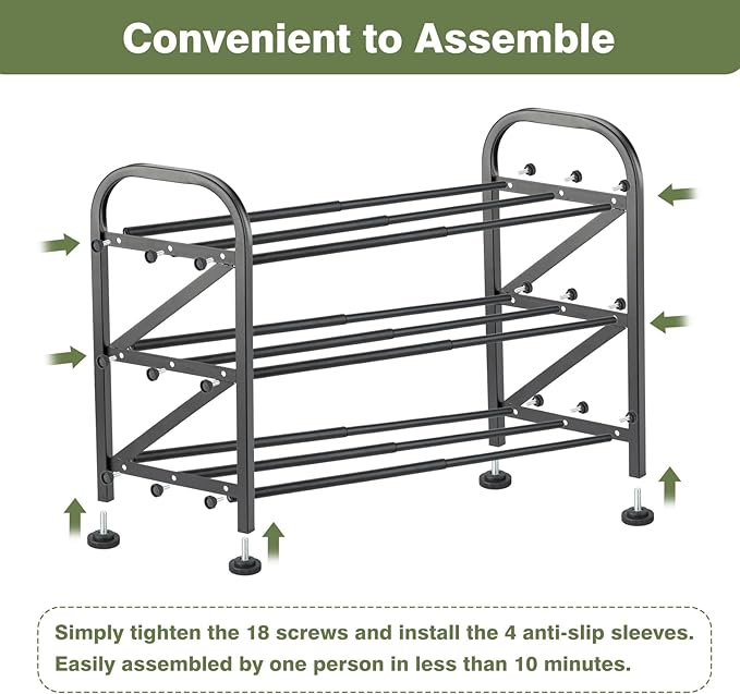 3-Tier Shoe Rack for Closet - Image 6