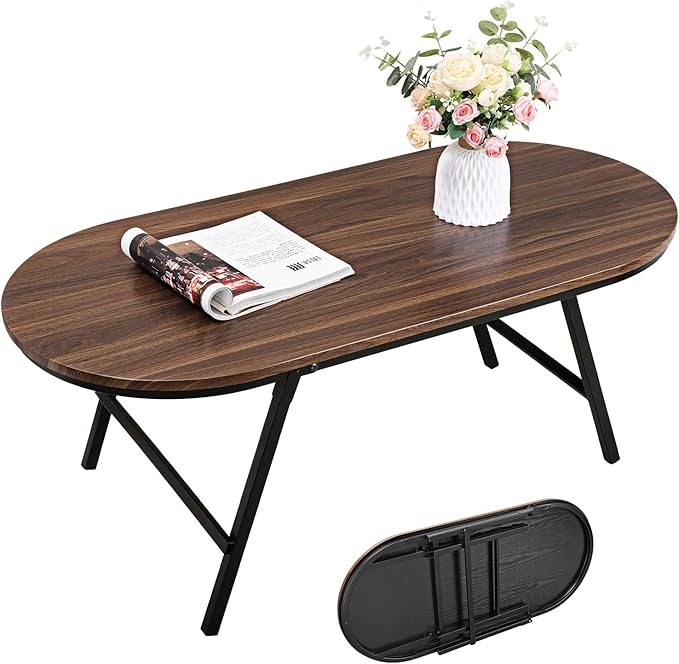 Folding Coffee Table for Small Spaces Wood and Metal Oval Coffee Tables No by FEUFOAM