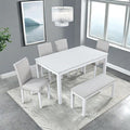 Dining Table Set, 6 Piece Counter Height Dinner Set by ChicFurnit