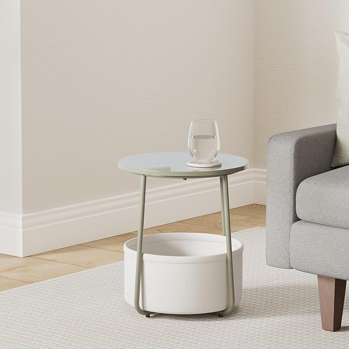 VASAGLE Small Round Side End Table, Modern Nightstand - Image 2
