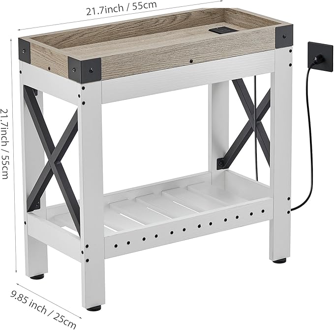 Narrow Side Table, Farmhouse End Table - Image 3