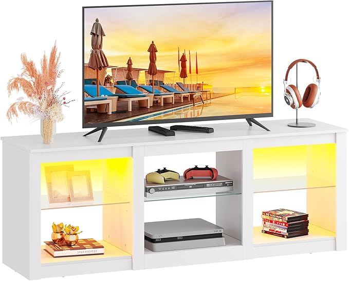WLIVE LED TV Stand for 65 Inch TV, Modern Entertainment Center by WLIVE