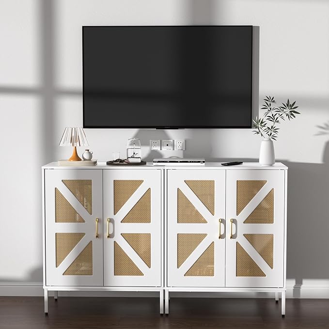 Buffet Cabinet with Storage Sideboard Accent Modern Credenza with Doors & - Image 4