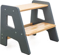 2-Step Wooden Step Stool for Toddlers | Kids Stool for Bathroom Sink & Kitchen by Ocodile