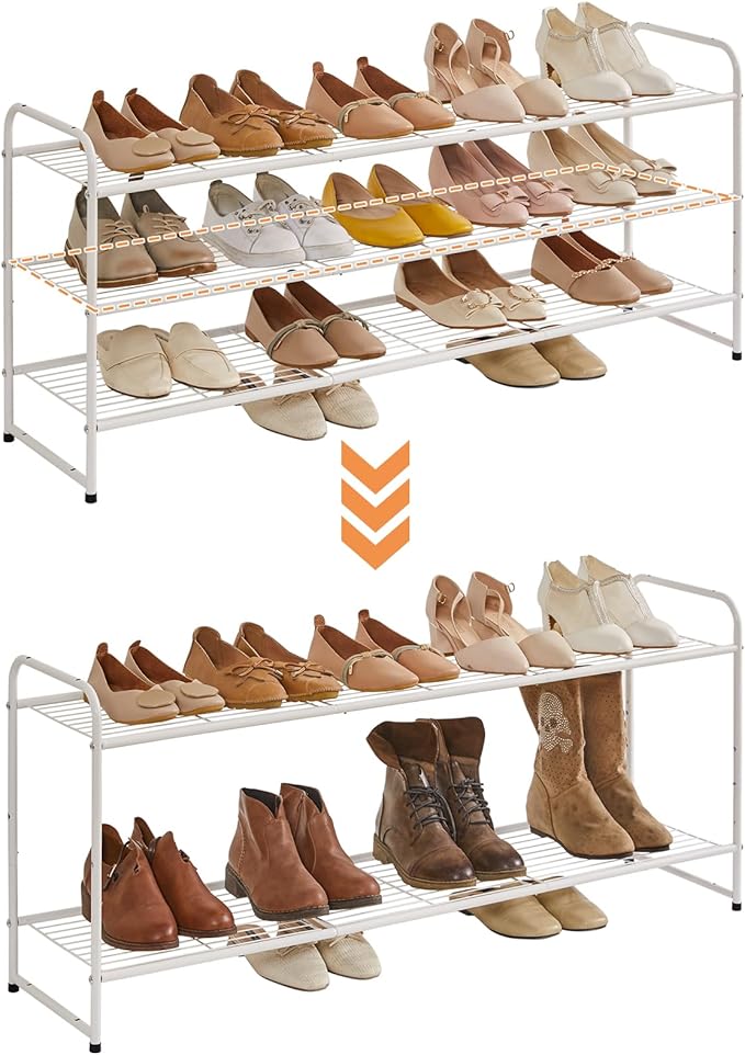 YMYNY Freestanding Shoe Racks, 3 Tiers Stackable & Adjustable Shoe Storage Shelf - Image 8