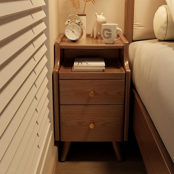 Wood Nightstand, Walnut Nightstand - Image 5