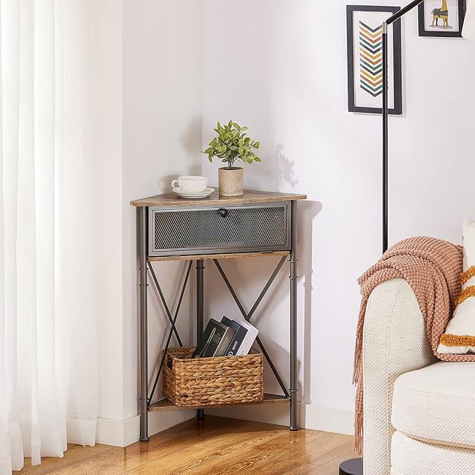 VECELO Cabinet/Table, 3-Tier Display Shelves - Image 6