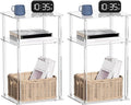 HMYHUM Acrylic Side Tables for Small Spaces, Nightstand/Bedside Table Set of 2 by HMYHUM