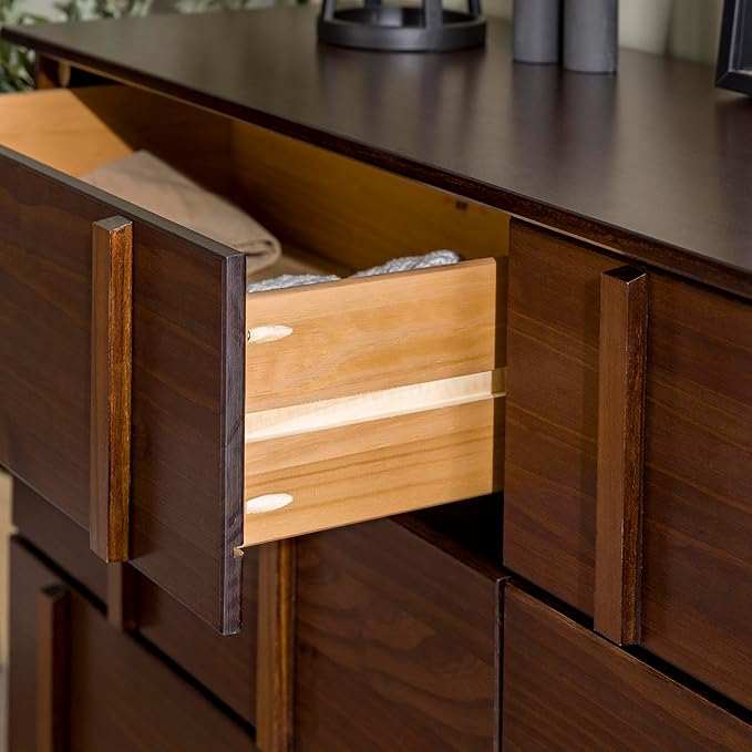 Walker Edison Contemporary Detailed 6-Drawer Solid Wood Dresser, 60 Inch - Image 8